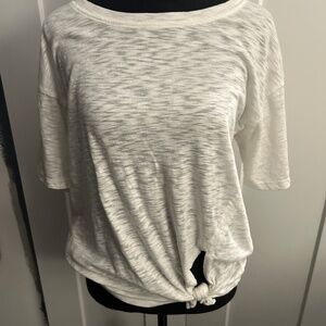 "Mystree" Short sleeve cotton tie knot shirt